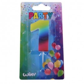 Párty svíčka číslo 1 duha