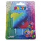 Párty svíčka číslo 18 duha