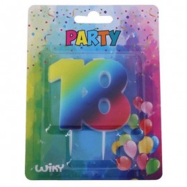 Párty svíčka číslo 18 duha