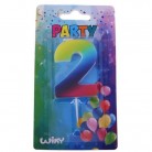 Párty svíčka číslo 2 duha