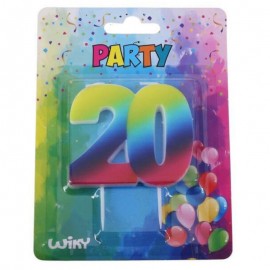 Párty svíčka číslo 20 duha