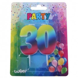 Párty svíčka číslo 30 duha
