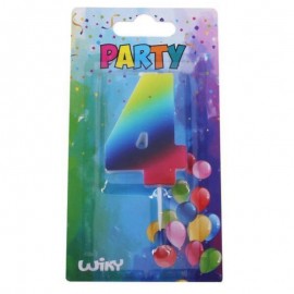 Párty svíčka číslo 4 duha