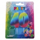 Párty svíčka číslo 40 duha