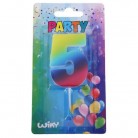 Párty svíčka číslo 5 duha