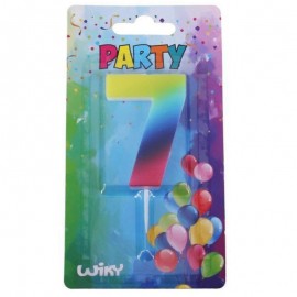 Párty svíčka číslo 7 duha
