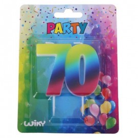 Párty svíčka číslo 70 duha