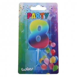 Párty svíčka číslo 8 duha