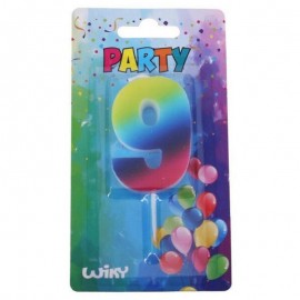 Párty svíčka číslo 9 duha