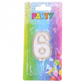 Párty svíčka 6 zlatá