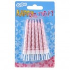 Svíčky narozeninové dortové růžové perlové 12 ks