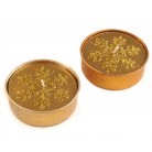 Čajové svíčky vánoční velké 6 cm vločka 4ks zlatá