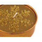 Čajové svíčky vánoční velké 6 cm vločka 4ks zlatá