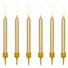 Svíčky narozeninové dortové zlaté 6 ks