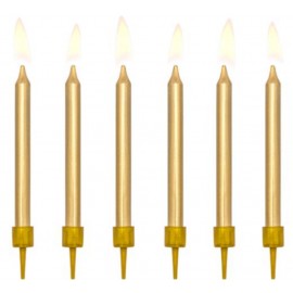 Svíčky narozeninové dortové zlaté 6 ks