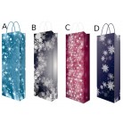 Taška vánoční na lahev s glitry FF 36 x 12 x 9 cm