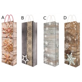 Taška vánoční na lahev s glitry F 36 x 12 x 9 cm