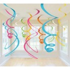 Závěsné spirály barevné - 12 ks