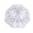 Průhledný vystřelovací deštník jednorožec ZELENÝ