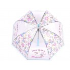 Průhledný vystřelovací deštník jednorožec MODRÝ