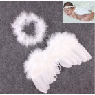 Sada pro miminko křidýlka na focení bílé se svatozáří (č8) 