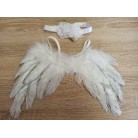 Sada pro miminko křidýlka na focení bílé se stříbrným lemem č.17