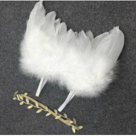 Sada pro miminko křidýlka na focení bílé se zlatými větvičkami čelenka (č11) 