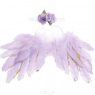 Sada pro miminko křidýlka na focení fialové se zlatým lemem č.19