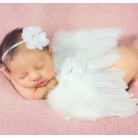 Sada pro miminko křidýlka na focení bílé s perličkama (č6) 