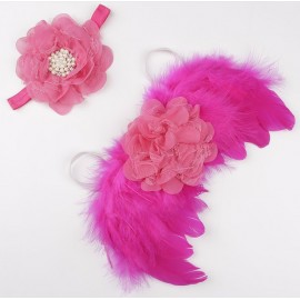 Sada pro miminko křidýlka na focení růžová (č3) 