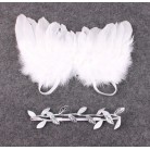 Sada pro miminko křidýlka na focení bílé s celostříbrnými větvičkami čelenka (č12) 