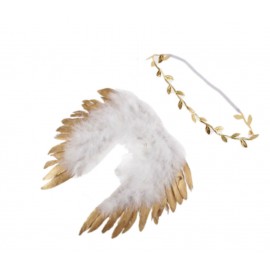 Sada pro miminko křidýlka na focení bílozlatá (č1) 