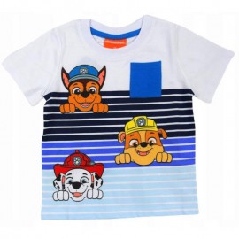 Tričko bílé Tlapková Patrola s proužky 128/8 let 