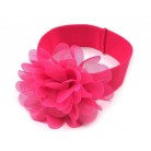 Dětská elastická čelenka do vlasů s květem růžová malinová