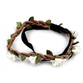 Pružná čelenka do vlasů s růžemi č.12