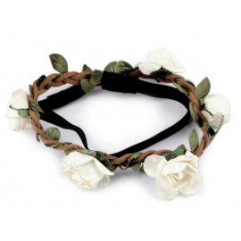 Pružná čelenka do vlasů s růžemi č.13