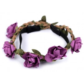 Pružná čelenka do vlasů s růžemi č.14