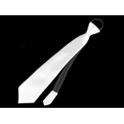 Saténová kravata bílá zip