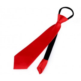 Saténová kravata červená zip