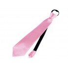 Saténová kravata růžová zip