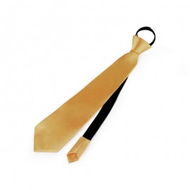 Saténová kravata světlá zlatá zip