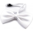 Motýlek bílý kulatý