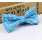 Dětský motýlek pastelový modrý s puntíky