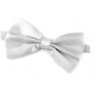 Saténový party motýlek světle šedý