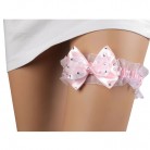 Svatební podvazek mašle s kamínky světle růžový