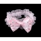 Svatební podvazek mašle s kamínky světle růžový