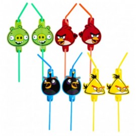 Plastová brčka Angry Birds - mix motivů 8 ks