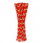 Papírová brčka červená 24 ks