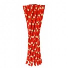 Papírová brčka červená 24 ks