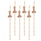 Papírové slámky penis 6ks